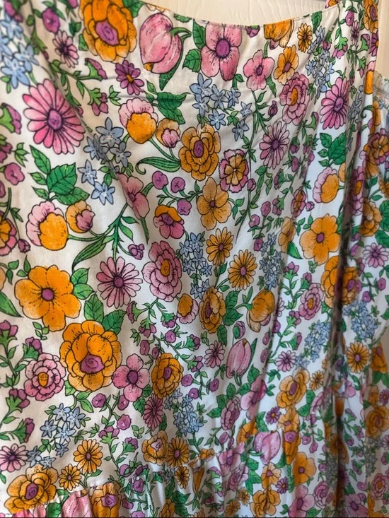 crown & ivy Floral Maxi Dress in White, Yellow & Pink Size L - Picture 4 of 4